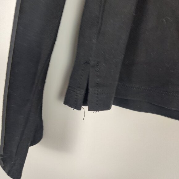 D&G Women's Long Sleeve Polo Shirt in Black Beaded LOGO 100% Cotton Y2K - Picture 6 of 12